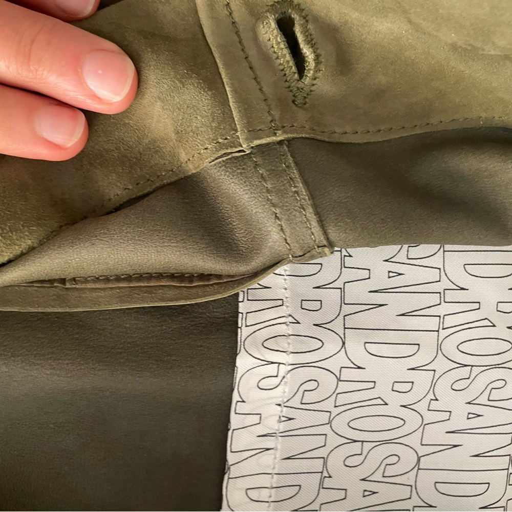 Sandro “Thom” Olive Green Women's SUEDE LEATHER Jacket - Picture 6 of 9